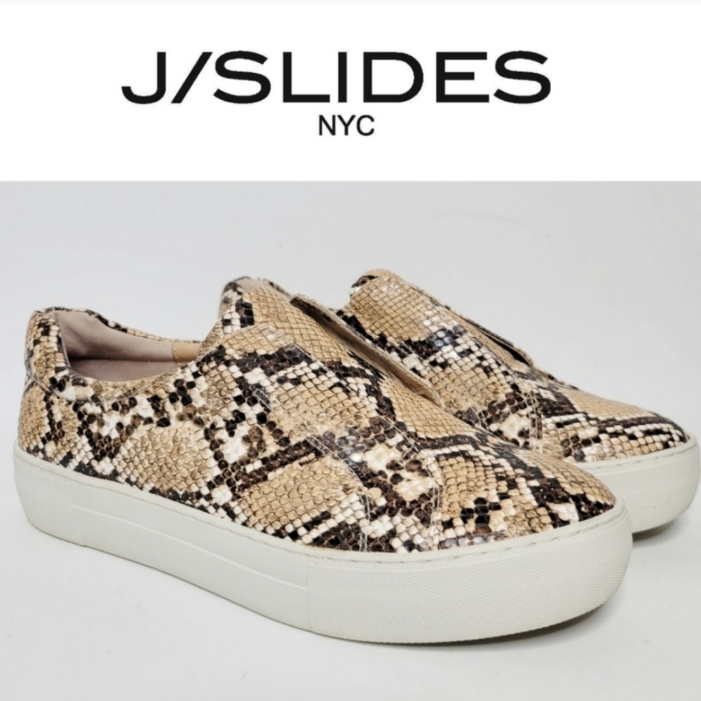 J Slides NYC snake print slip on sneakers sz 8 SH125